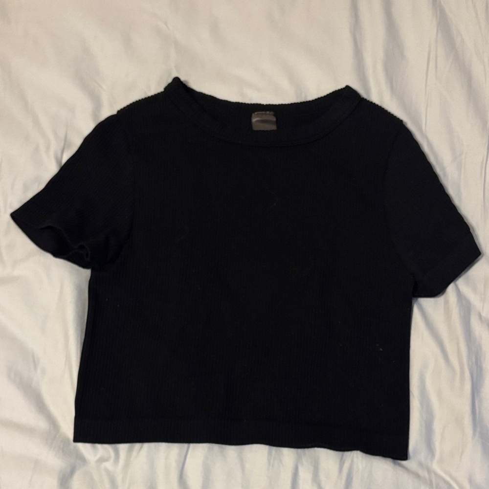Target Black Ribbed Crop Top